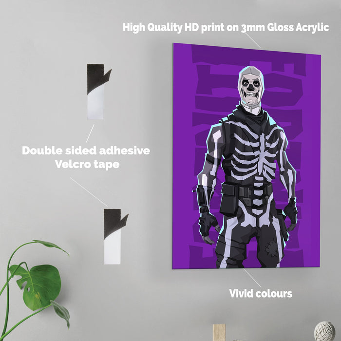 Fortnite Skull Trooper - Acrylic Wall Art Poster Print