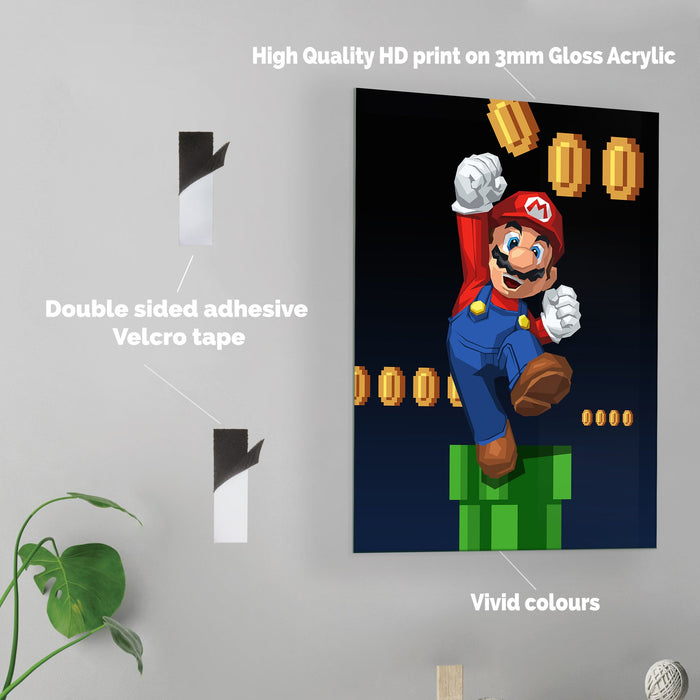 Super Mario - Acrylic Wall Art Poster Print
