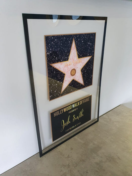 Personalised Acrylic Glass Hollywood Walk Of Fame Wall Art, Custom Signed Message Gift