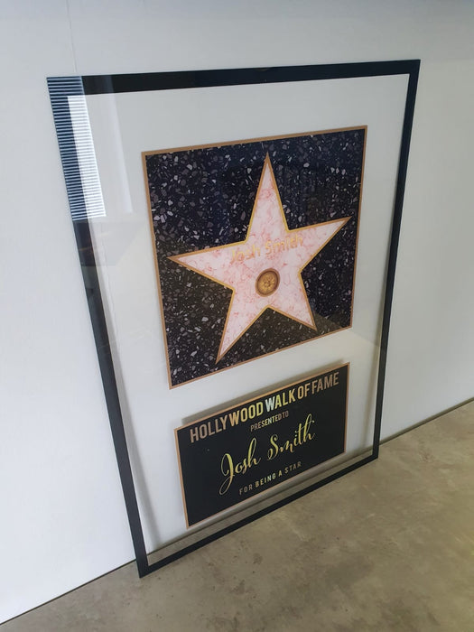 Personalised Acrylic Glass Hollywood Walk Of Fame Wall Art, Custom Signed Message Gift