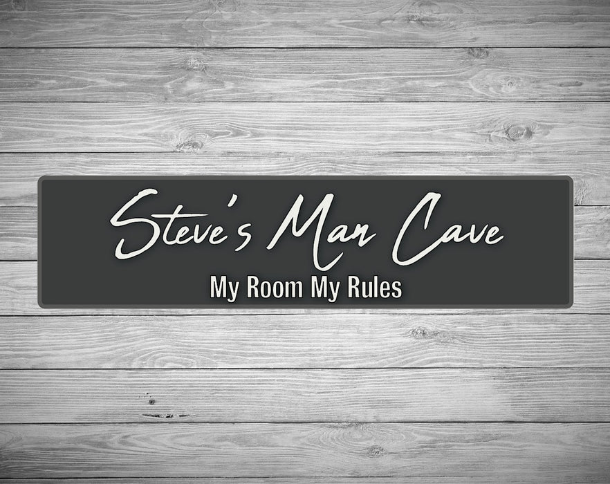 Personalised Mancave Sign (Your Text) - My Room My Rules