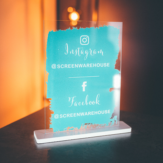 Personalised Social Media Acrylic Plaque, Instagram, Facebook Signage, FREE Gift Wrapping