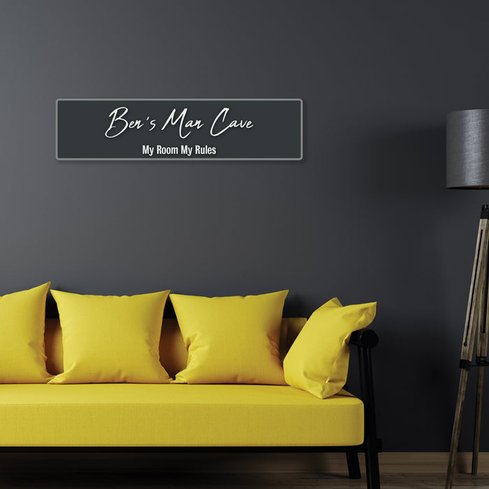 Personalised Mancave Sign (Your Text) - My Room My Rules