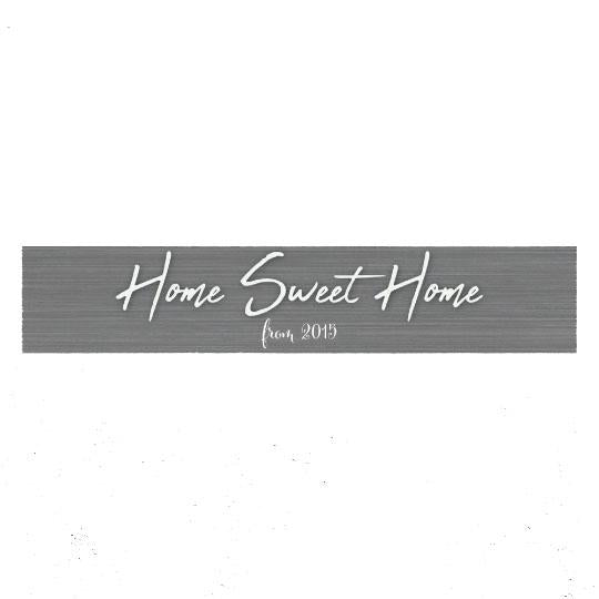 Personalised Wooden Home Sweet Home Sign (Your Text) - Wall Plaque, Grey Wood