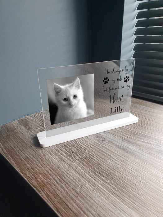 Personalised Pet Remembrance, Memorial Acrylic Glass Plaque, Add Photo and Personalisation - Bereavement/ Sympathy Gift