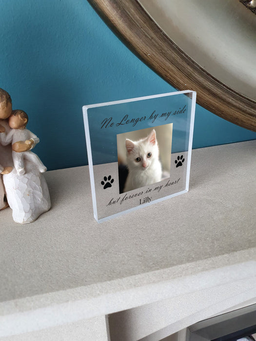 Personalised Pet Remembrance, Memorial Acrylic Glass Block Plaques, Add Photo and Personalisation - Bereavement/ Sympathy Gift