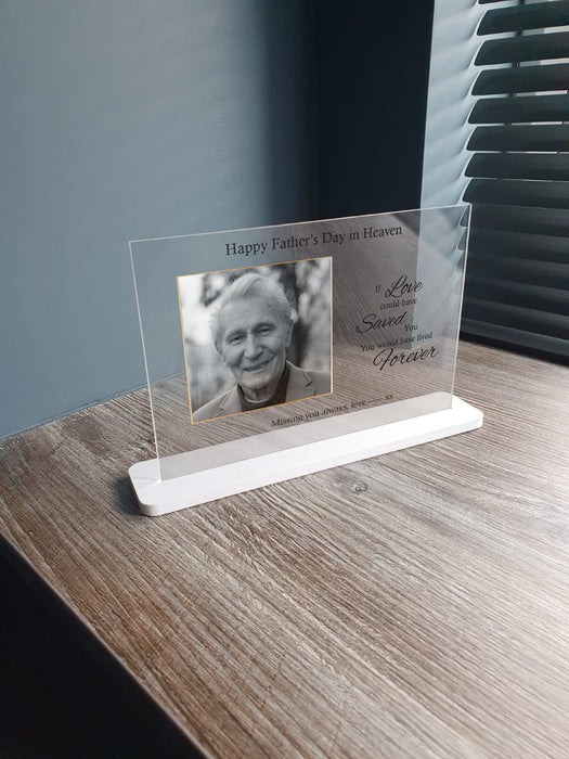 Personalised Remembrance, Memorial Acrylic Glass Plaque, Add Photo and Personalisation - Bereavement/ Sympathy Gift