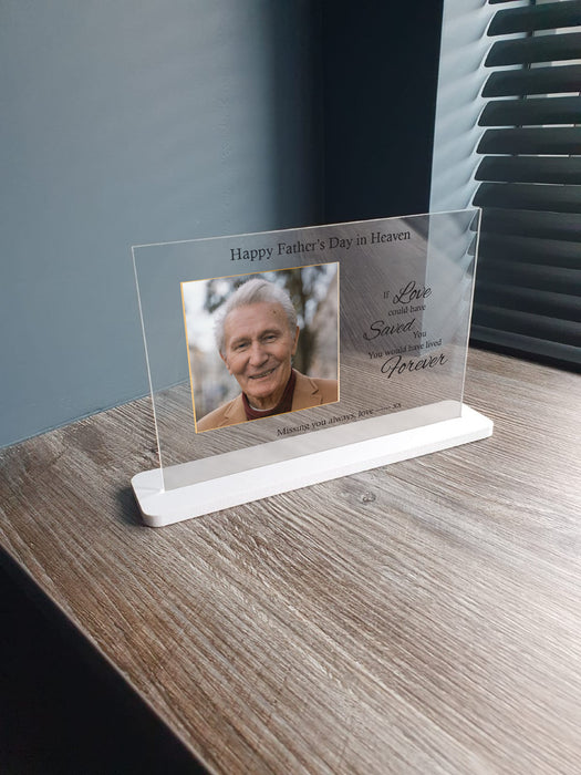 Personalised Remembrance, Memorial Acrylic Glass Plaque, Add Photo and Personalisation - Bereavement/ Sympathy Gift