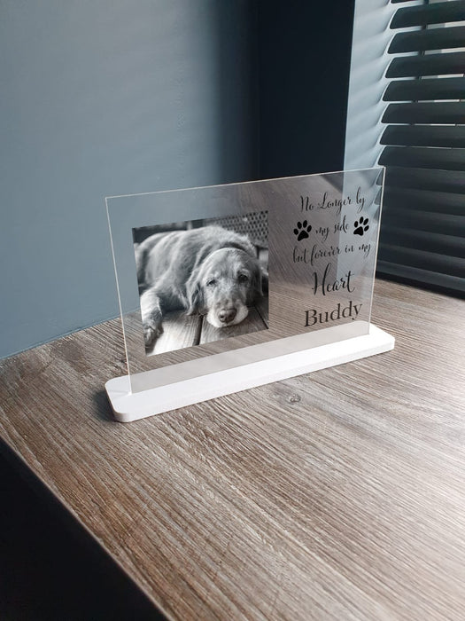 Personalised Pet Remembrance, Memorial Acrylic Glass Plaque, Add Photo and Personalisation - Bereavement/ Sympathy Gift