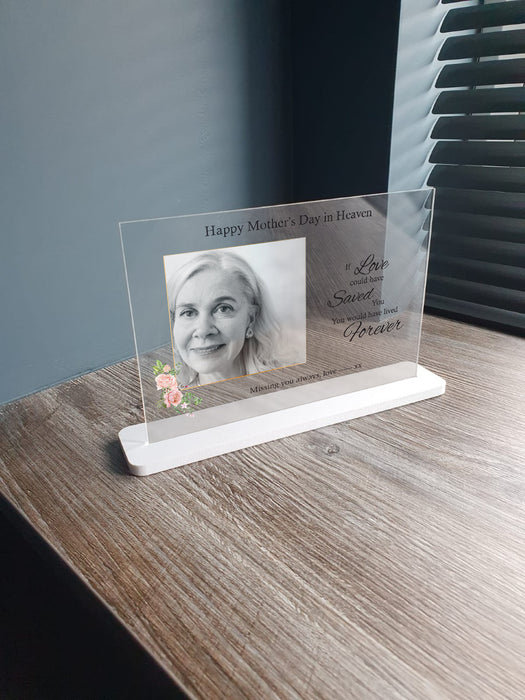 Personalised Remembrance, Memorial Acrylic Glass Plaque, Add Photo and Personalisation - Bereavement/ Sympathy Gift