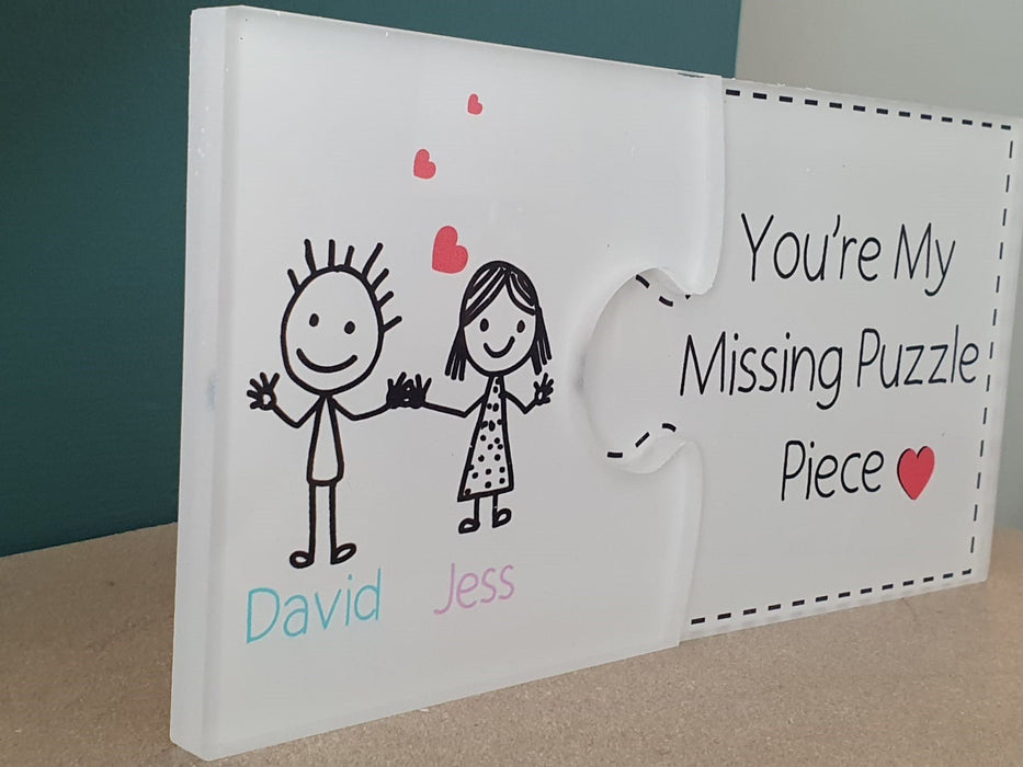 Perfect Gift, Personalised Acrylic Jigsaw Set - Missing Puzzle Piece