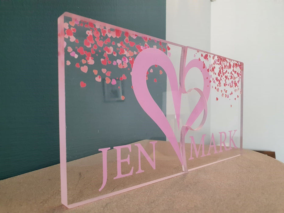 Perfect Gift, Personalised Acrylic Jigsaw Set - Love Heart