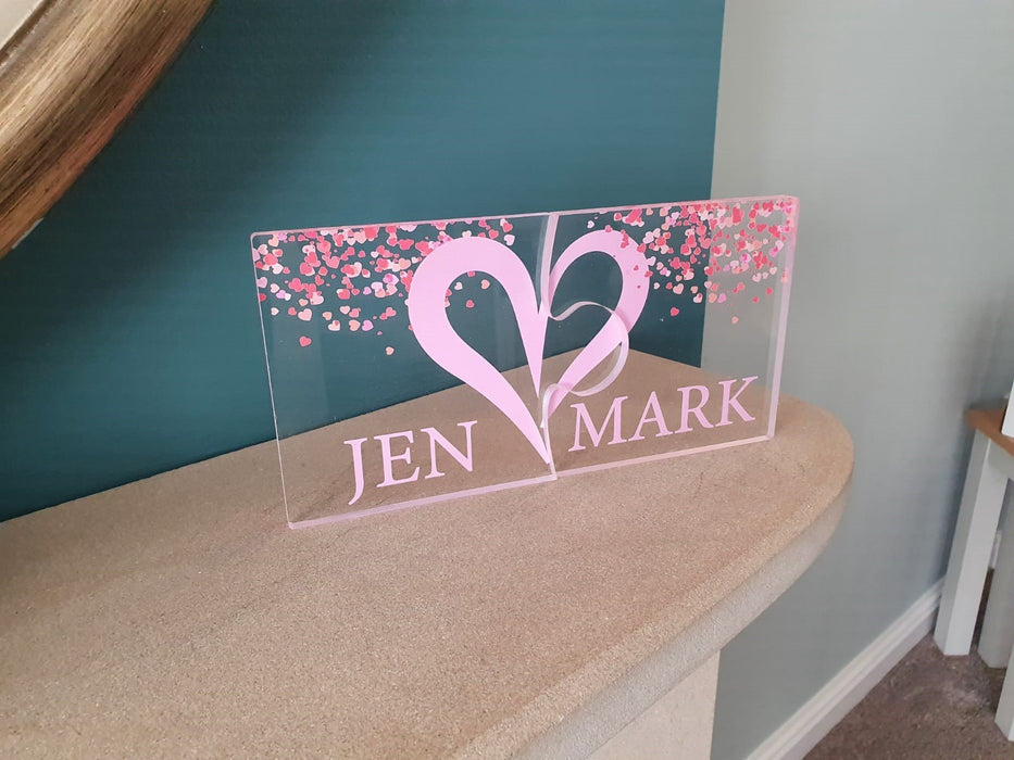 Perfect Gift, Personalised Acrylic Jigsaw Set - Love Heart