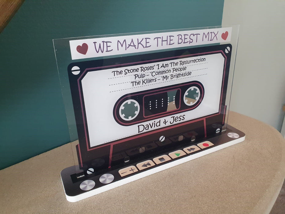 Perfect Gift, Personalised Acrylic Mixtape, FREE Gift Wrapping - Mixtape