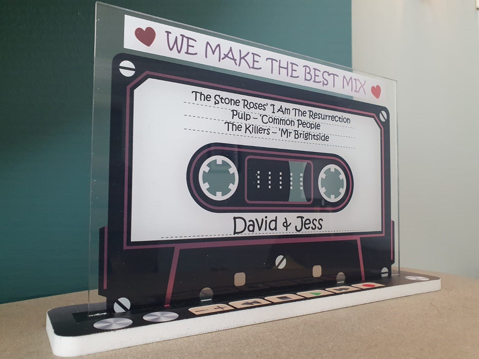 Perfect Gift, Personalised Acrylic Mixtape, FREE Gift Wrapping - Mixtape