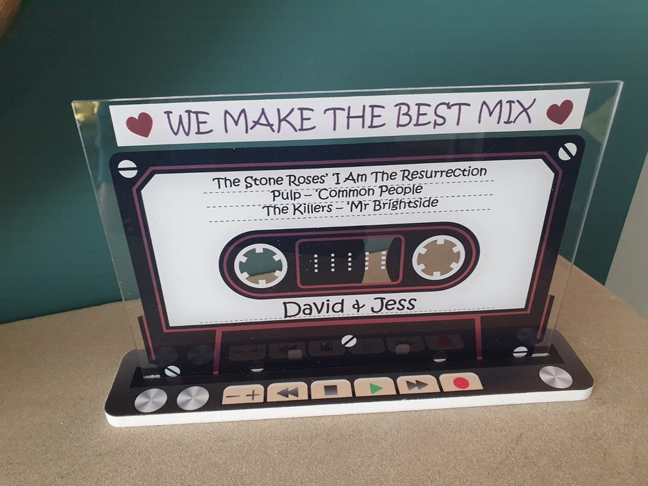 Perfect Gift, Personalised Acrylic Mixtape, FREE Gift Wrapping - Mixtape