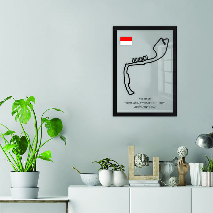 Personalised Acrylic Glass Famous F1 Formula One Race Tracks/ Circuit Father's Day Wall Art, Custom Signed Message