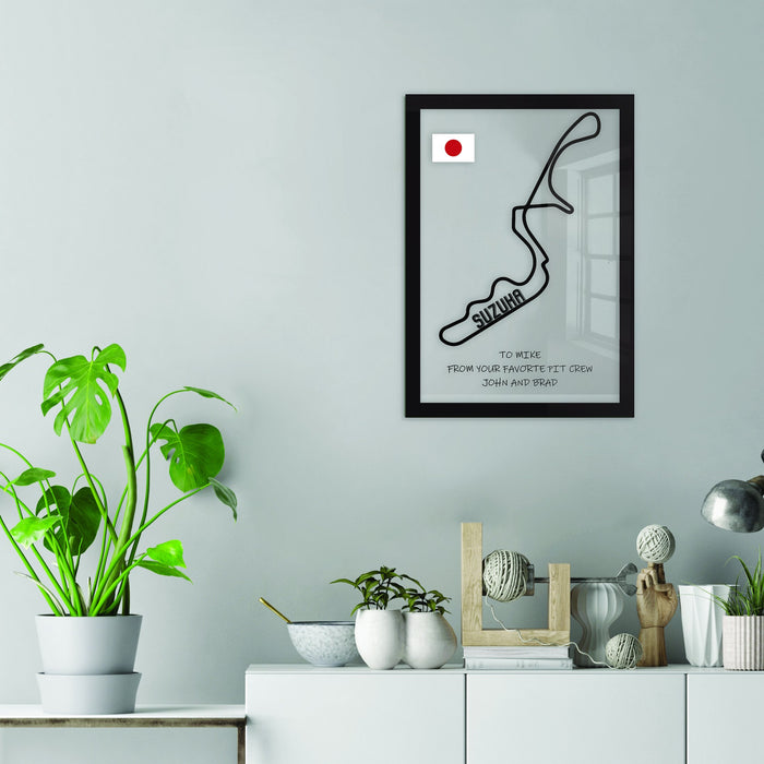 Personalised Acrylic Glass Famous F1 Formula One Race Tracks/ Circuit Father's Day Wall Art, Custom Signed Message
