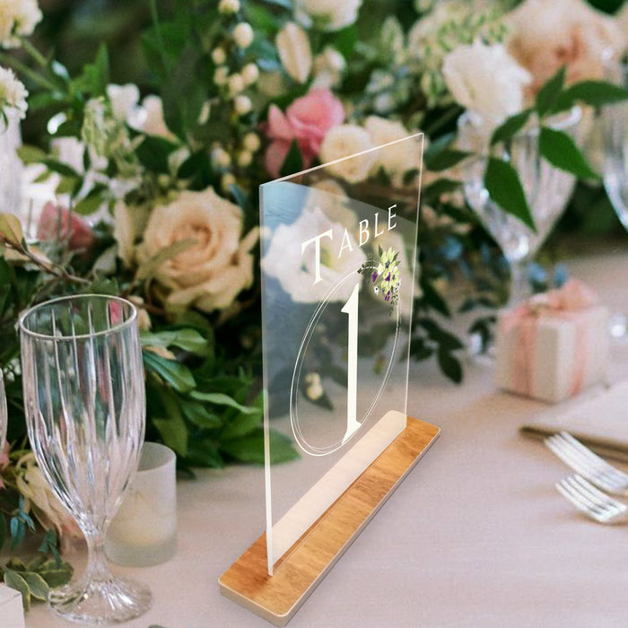 Personalised Colourful Wedding Acrylic Glass Table Numbers, Acrylic Table Number, Centrepiece Decoration