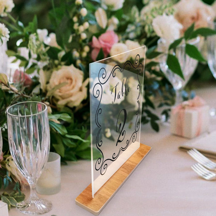 Personalised Colourful Wedding Acrylic Glass Table Numbers, Acrylic Table Number, Centrepiece Decoration
