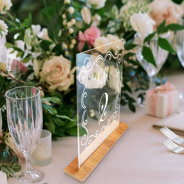 Personalised Colourful Wedding Acrylic Glass Table Numbers, Acrylic Table Number, Centrepiece Decoration