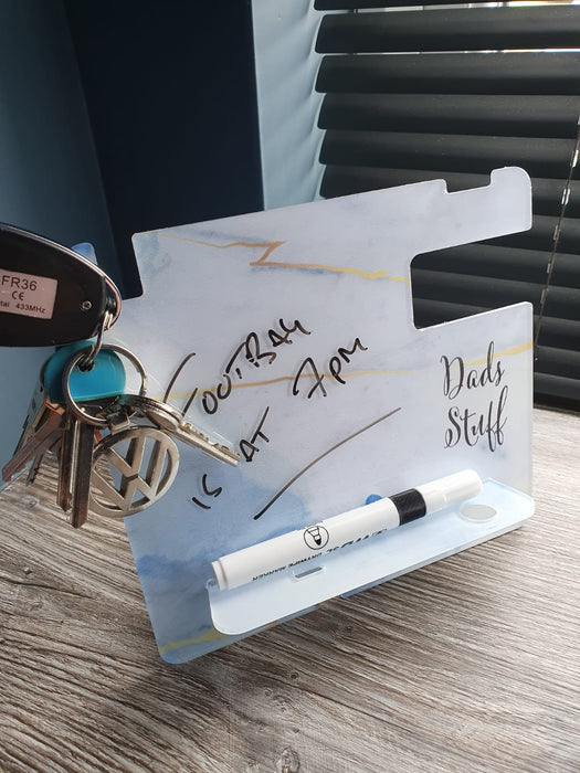 Personalised Acrylic Desk Tidy, Docking Station, Reminder Board, Bedside Organiser - Holds Phone, Keys, Wallet