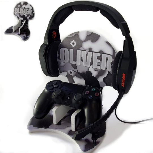 Personalised Gaming Bundle Controller Headset Stand, Gamer Holder, PlayStation Gift, Game Gift Present Holder Headphone Stand