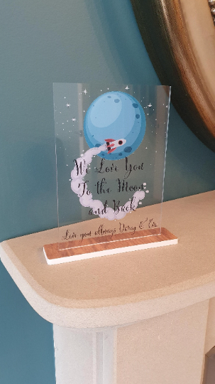 Personalised Spotify Acrylic Plaque, Custom Keepsake, FREE Gift Wrapping, Special Gift, For Dad - Love You To The Moon
