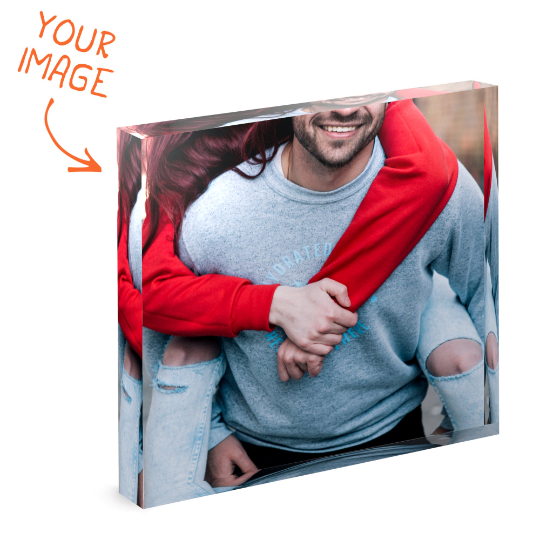 Perfect Personalised Gift, Photo Square Acrylic Block Your Image Custom Print, High Definition Printed Gift Present - Memory Picture