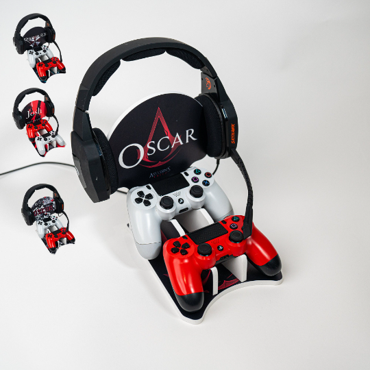 Personalised Double Controller Holder | Electronics Stand | Video Game Styles | Free Delivery