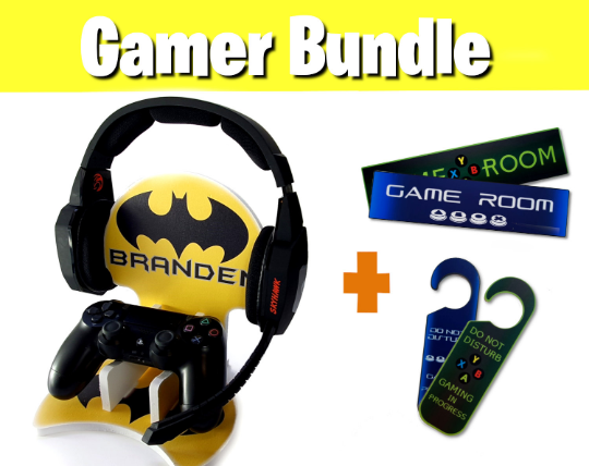 Personalised Gaming Bundle Controller Headset Stand, Gamer Holder, Xbox Gift, Game Gift Present Holder Headphone Stand