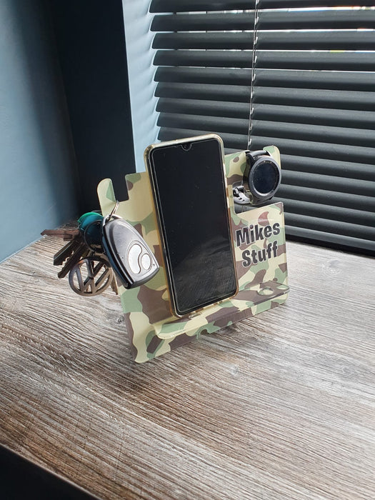 Personalised Acrylic Desk Tidy, Docking Station, Reminder Board, Bedside Organiser - Holds Phone, Keys, Wallet