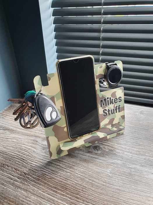 Personalised Acrylic Desk Tidy, Docking Station, Reminder Board, Bedside Organiser - Holds Phone, Keys, Wallet
